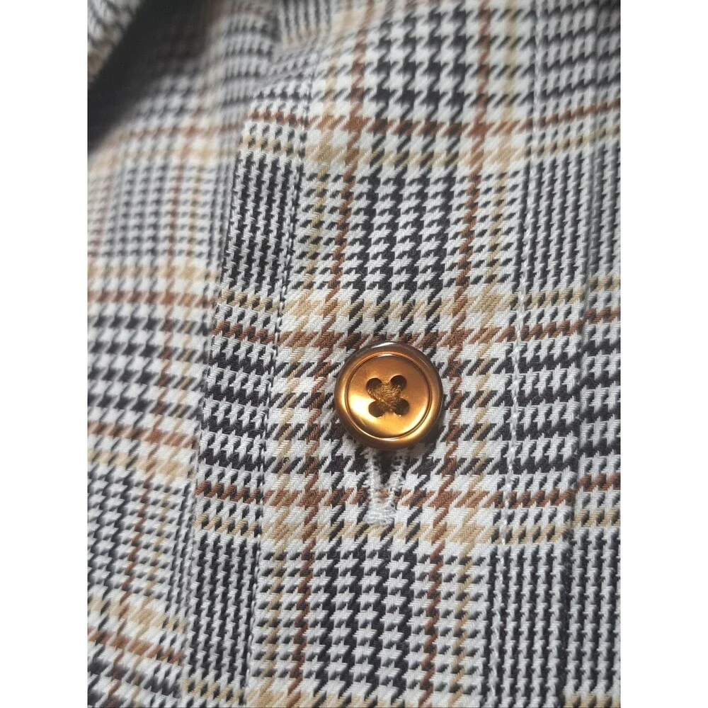 NEW Banana Republic Button Down Shirt Check Houndstooth Tailored Slim Fit Medium